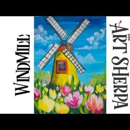 How to paint with Acrylic on Canvas Windmill Tulips