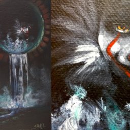 Easy Fan Art of Stephen King's IT Acrylic painting tutorial