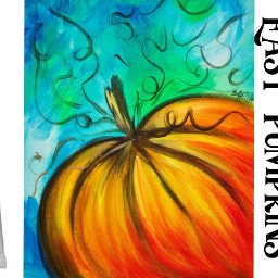 Easy Painting in acrylic Pumpkin step by step for beginners Liquitex Basics