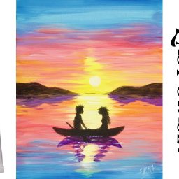 Easy Sunset couple in love acrylic painting step by step Liquitex Basics