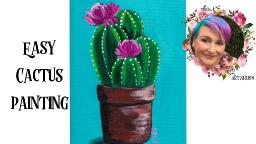 Easy Painting in acrylic Cute Cactus Live Streaming