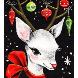 Easy Painting in acrylic Vintage Christmas Card  Deer  Live stream