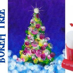 EASY Christmas Tree Bokeh  No Brushes Acrylic Live stream