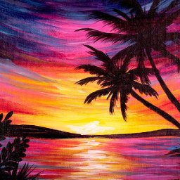 Easy Painting in acrylic Paradise Sunset Step by step 🌄 Live stream