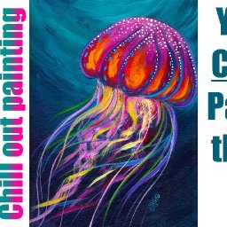 Jellyfish Easy Mellow Step by step Painting in acrylic🎨🐙  Live streaming