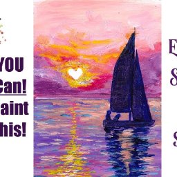 Sunset Love Boat Easy Painting in acrylic step by step Live stream