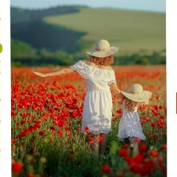 Mother and Daughter in Poppies Painting in acrylic step by step