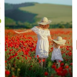 Mother and Daughter in Poppies Painting in acrylic step by step