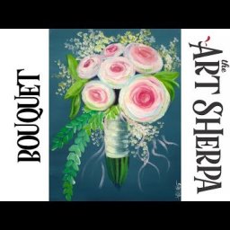 How to paint with Acrylic on Canvas EASY Bouquet Flowers