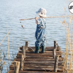 Little Boy Fishing on pier loose step by step Acrylic April day #29