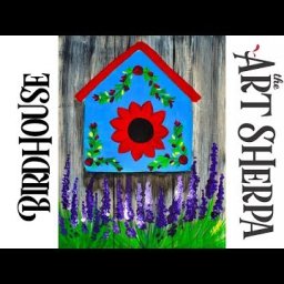 How to paint Acrylic Bird house with Lavender Easy