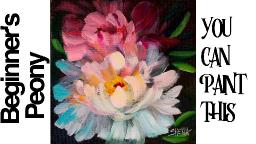 Easy painting tutorial for beginners acrylic The White Peony 🌸💐