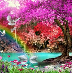 Step by step Rainbow Magical Fantasy Waterfall Acrylic tutorial
