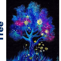 LIVE: 🔴 Galaxy Tree Easy Acrylic painting techniques step by step