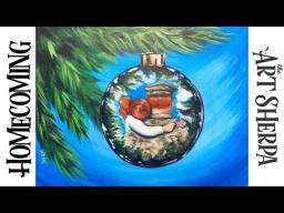How to paint a Reflection on a Christmas Ornament Acrylic on canvas