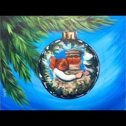 How to paint a Reflection on a Christmas Ornament Acrylic on canvas