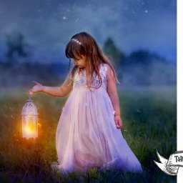 Easy Acrylic painting Fairytale  Lantern and Girl Step by step