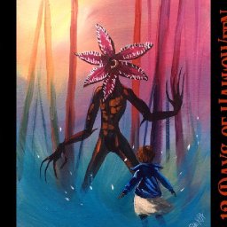 Stranger Things Acrylic painting tutorial 13 Days Of Halloween