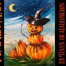 Pumpkin Man Returns Easy Acrylic painting step by step 13 days of Halloween