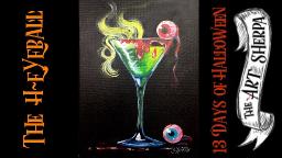 Creepy cocktail Beginner Acrylic Painting Step by step #13 Days of Halloween