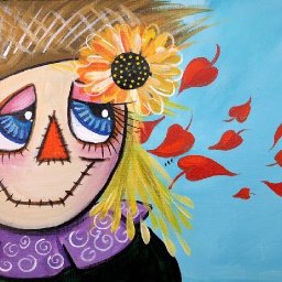 Easy Pumpkin Patch Scarecrow  Acrylic painting tutorial step by step Live Streaming