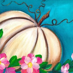 Easy white pumpkin Acrylic painting tutorial step by step Live Streaming