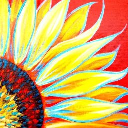 Easy Sunflower Acrylic painting tutorial step by step Live Streaming