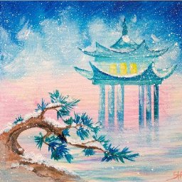 Misty Winter Zen  Easy Acrylic painting tutorial step by step Live Streaming