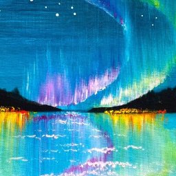 Easy Aurora Borealis  Acrylic painting tutorial step by step Live Streaming