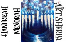 How to paint with Acrylic on Canvas  Hanukkah Menorah Step by Step #5