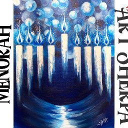 How to paint with Acrylic on Canvas  Hanukkah Menorah Step by Step #5