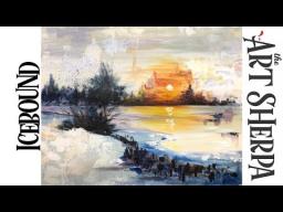 Abstract Acrylic Painting Tutorial for Beginners Landscape Icebound