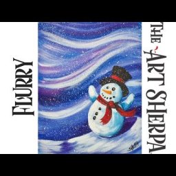 Beginners How to paint with Acrylic on Canvas The Flurry Snowman