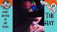 Girl in Hat  Easy Daily Painting  Step by step Acrylic Tutorials Day 22  #AcrylicApril2020