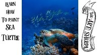 Painting  a Sea Turtle  Step by step Acrylic Tutorial Live Stream The Art Sherpa