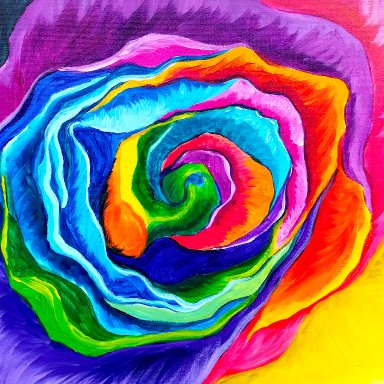 rainbow rose painting 