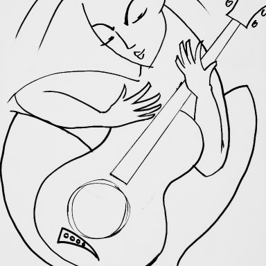 Abstract Girl with Guitar Traceable™