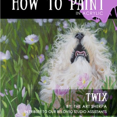 Twix BAQ 2021 fluffy dog in flowers 