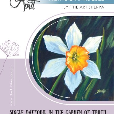 Daffodil Floral Acrylic April Day 28 TAS220428
