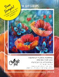 Abstract Floral Poppies & Butterflies