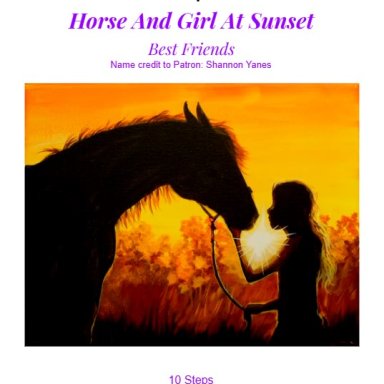 Horse and Girl at Sunset