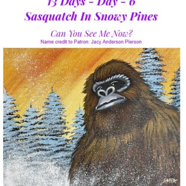 Sasquatch in Snowy Pines