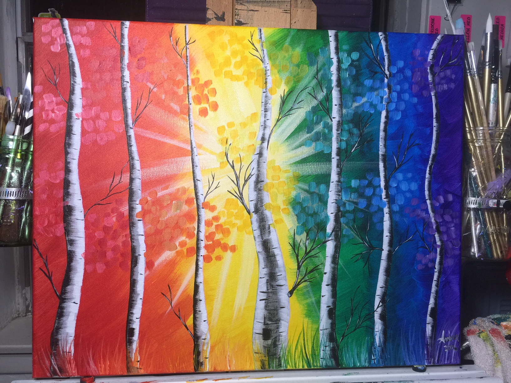 63 Rainbow Birch Trees.Jpg - Gallery - amberama76 | The Art Sherpa