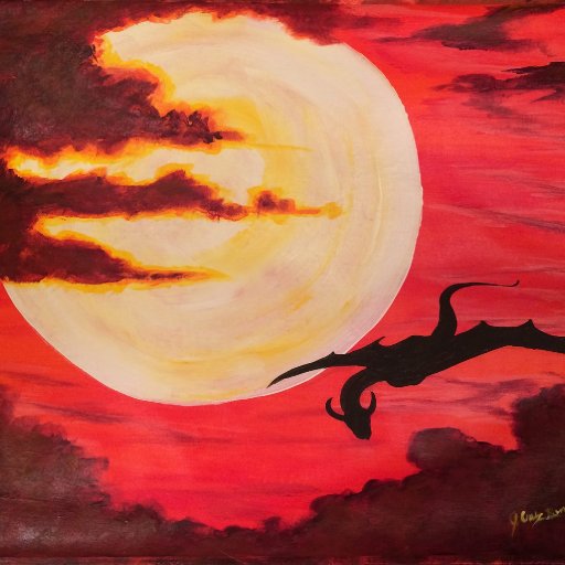 Fiery Sunset Dragon Sky