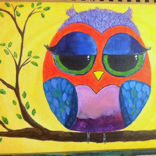 8th Painting - Colorful Owl - May 2016