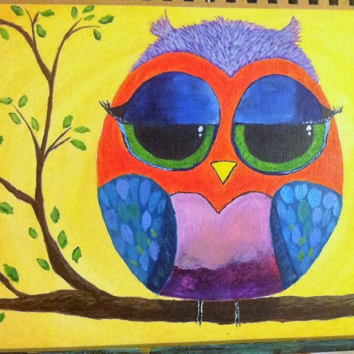 8th Painting - Colorful Owl - May 2016