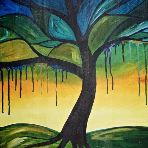 Tree Painting with Drips