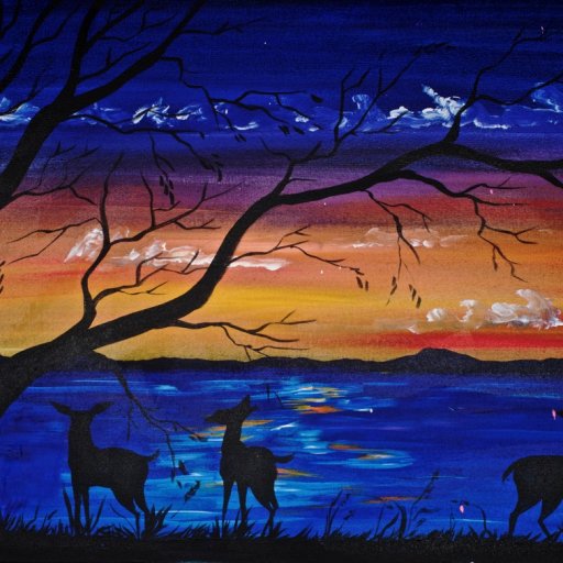 Deer and Sunset Lake