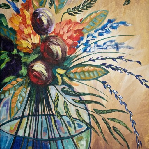 Abstract Flowers in Vase