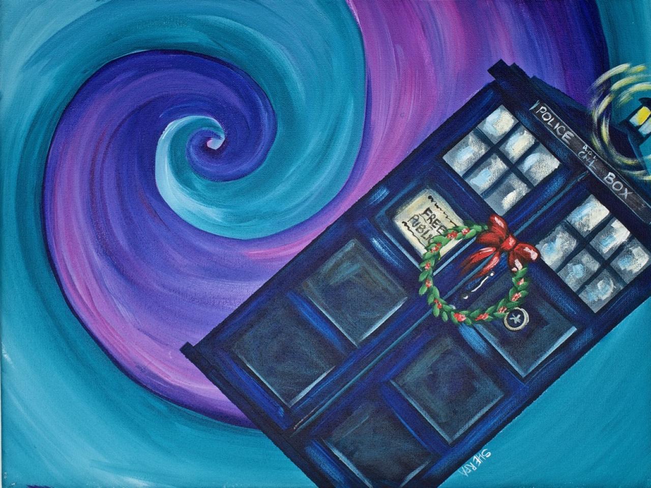Doctor Who Dunnit Art Crawl Easy Acrylic Painting Tardis The Art Sherpa ...